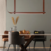 Modern LED Leather Chandelier Minimalist long chandelier For Living Room Kitchen Island Decor Dining Table Hanging Lamp fixtures