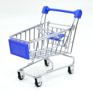 1:48 Mini Supermarket Shopping Trolley Cart Desktop Model Children's Toys Home Decoration Miniature