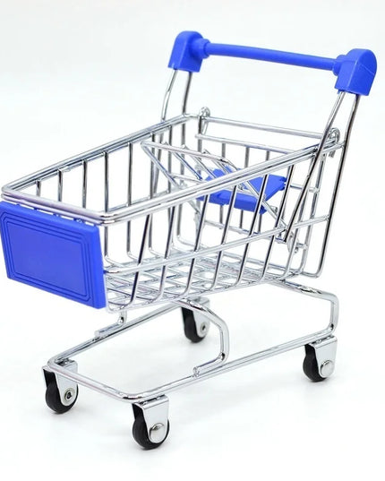 1:48 Mini Supermarket Shopping Trolley Cart Desktop Model Children's Toys Home Decoration Miniature