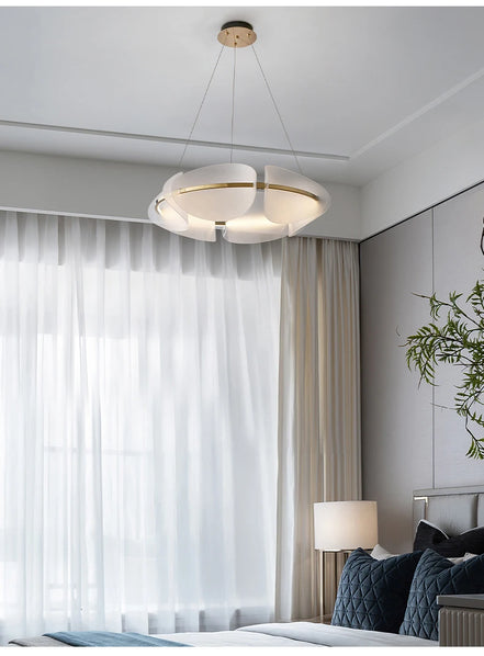 Modern leaf chandelier luxury designer Acrylic ring light Dining Room Home Bedroom Kitchen Hanging Lights Decor sofa living room