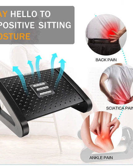 Foot Rest for Under Desk Adjustable Foot Rest Ergonomic Foot Stool Massage for Pressure Relief Portable Footstool Leg Rest Desk