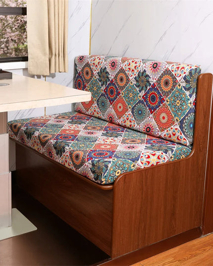 2pcs/set Flowers Printed RV Dinette Cushions Covers Elastic Spandex Sofa Cover Outdoor Camper Car Bench Protector Cover Home