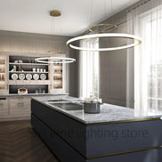 Modern Round Restaurant Chandelier Lighting LED Used For Kitchen Living Room Decoration Hanging Ring Dining Room Table Lamps