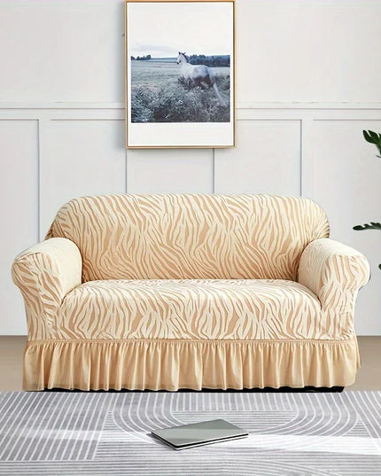 1 Piece Set Sea Wave Skirt Stretch Sofa Cover Non-slip Full Cover Dust Cover Bedroom Living Room Home Decoration 2/3/4 People