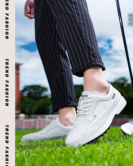 Golf Sports Shoes Men Waterproof high-Quality Leather Golf Competition Sports Shoes Formal Shoes Golf Course Men Training Shoes