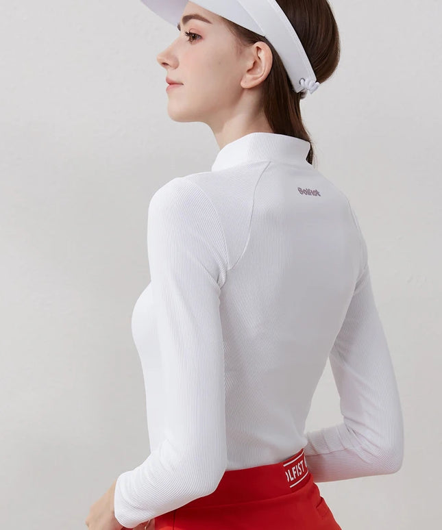 Golfist Golf Women Clothing Autumn Spring Long Sleeve T-shirt Stand Collar Golf Apparel Tennis Athletic Top
