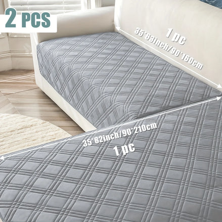 1 Set Water-repellent Geometric Sofa Cushion Grey Non-Slip Mat Blanket Living Room Universal Sofa Covers 90*160&90*210