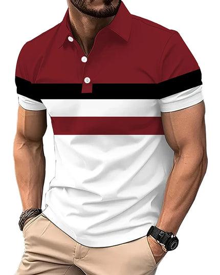 Men Clothes New Summer Slim Fit Sport Polo Shirt Men Short Sleeve Spell Color Golf Polo Shirt Men Quick Drying Polo Shirt