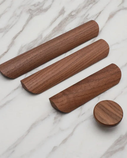 Natural Wood Furniture Handles Kitchen Door Knobs Cabinets Pulls Beech Wooden Handles for Cabinet and Drawers Furniture Hardware