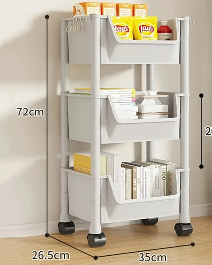Children's Bookcases Rack Cart Home Toy Storage Reading Shelves Furniture With Wheels Removable Small Bookshelves With Wheels