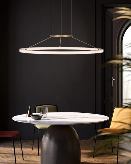 Modern Round Restaurant Chandelier Lighting LED Used For Kitchen Living Room Decoration Hanging Ring Dining Room Table Lamps