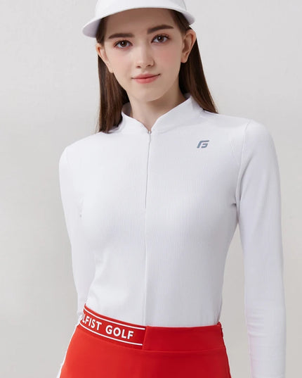 Golfist Golf Women Clothing Autumn Spring Long Sleeve T-shirt Stand Collar Golf Apparel Tennis Athletic Top