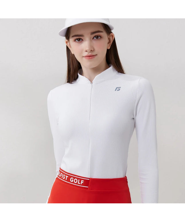 Golfist Golf Women Clothing Autumn Spring Long Sleeve T-shirt Stand Collar Golf Apparel Tennis Athletic Top