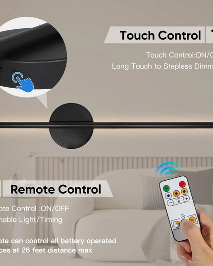 LED Rechargeable Wall Light Installation Free Wall Sconce 1PC 50CM  Dimming For Livingroom Sofe Beside Bedroom Wall Decor Lamp