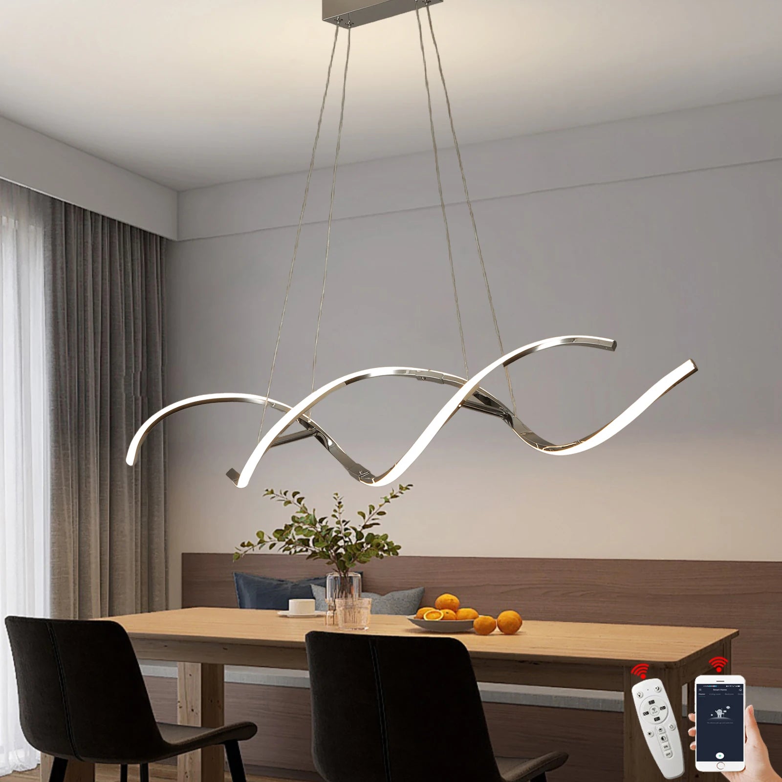 Modern chandelier Lights Simple Dining Room Lights Kitchen Long led Chandelier Living Room Pendant Lamp Home Decoration Lighting