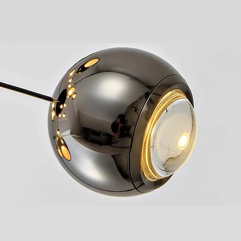 Modern LED Crystal Chandelier Art Decor Ball Long Hanging Lamps for Staircase Minimalist Round Gold Creative Lighting Fixtures