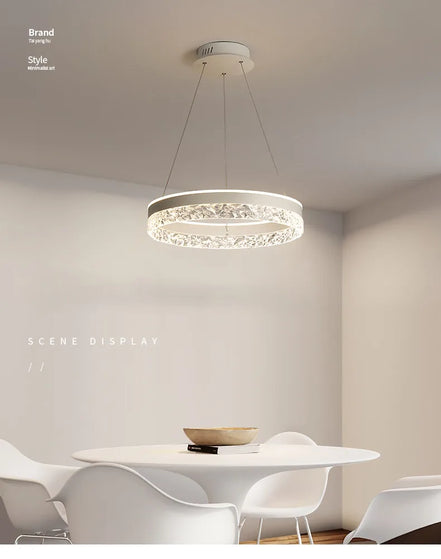 Modern LED Chandelier For Living Room Dining Room Bedroom Study Ring Ceiling Pendant Lamp Lustre Room Decorative Lighting Lamp