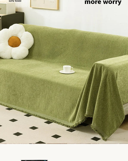 Home Sofa Cover With Tassel Living Room Sofas Blanket Cover Sofa Cover Seat 3 Seater Sofa Blanket Cover Beige