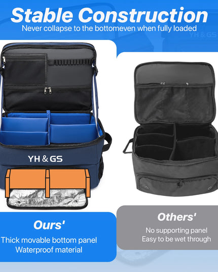 Golf Trunk Organizer Golf Shoes Bag With Large Golf Storage Box for Balls Tees Clothes Gloves Accessories ﻿with Shoe Compartment