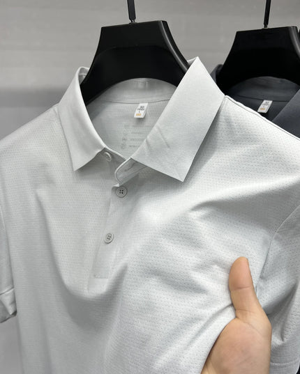 Top Brand Quality Mesh Fabric Sports Polo Shirt -Men's Wrinkle-resistant Breathable Ultra-stretch Golf Shirt Top and Tees