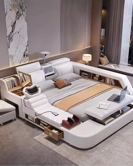 Comforter Mattresses Double Bed Luxury Organizer Bedframe Headboards Double Bed Bedroom Smart Camas De Dormitorio Furniture Home