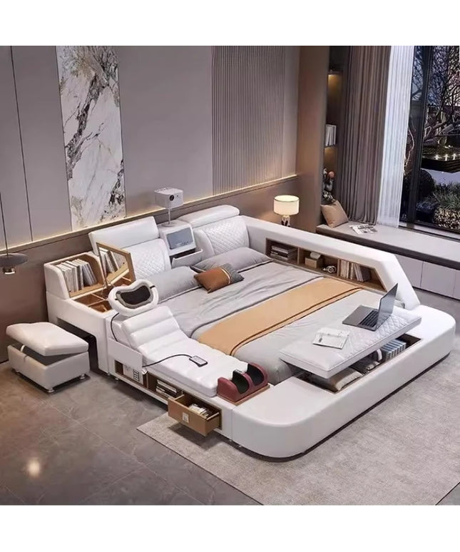 Comforter Mattresses Double Bed Luxury Organizer Bedframe Headboards Double Bed Bedroom Smart Camas De Dormitorio Furniture Home