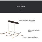 Modern Minimalist Led Chandelier Creative Personality Dining Room Bar Pendant Light Lighting Kitchen Hanging Lamp Lustre Fixture