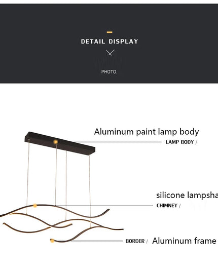 Modern Minimalist Led Chandelier Creative Personality Dining Room Bar Pendant Light Lighting Kitchen Hanging Lamp Lustre Fixture