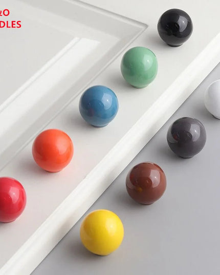 Handles Drawer Cabinet Furniture Kitchen Handles for Cabinet Knob Door Drawer Knob Colour Ceramics Rotundity Single Hole