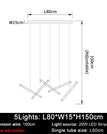 L80W15H150cm 5Light / Chrome and Gold / Warm White