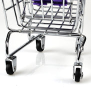 1:48 Mini Supermarket Shopping Trolley Cart Desktop Model Children's Toys Home Decoration Miniature