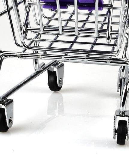 1:48 Mini Supermarket Shopping Trolley Cart Desktop Model Children's Toys Home Decoration Miniature
