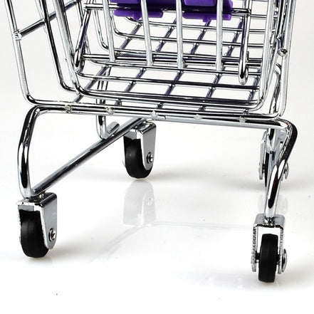 1:48 Mini Supermarket Shopping Trolley Cart Desktop Model Children's Toys Home Decoration Miniature