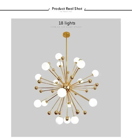 Modern Global Led Chandelier Kitchen Restaurant Living Room Pendant Lamp Organic Glass Acrylic Artificial Satellite Decor Lights