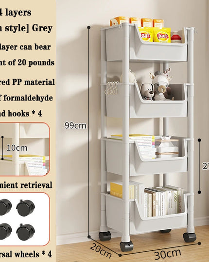 Children's Bookcases Rack Cart Home Toy Storage Reading Shelves Furniture With Wheels Removable Small Bookshelves With Wheels