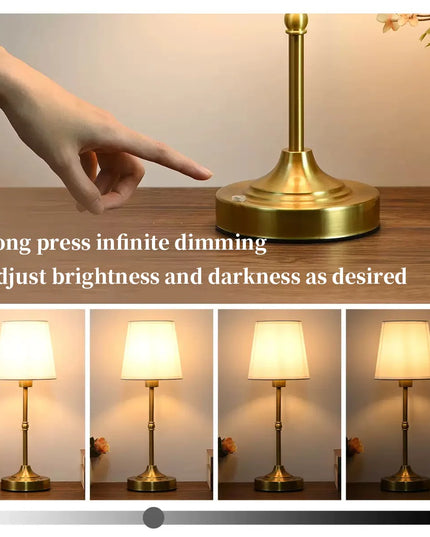 Cordless Table Lamps Rechargeable Battery Lamp with 3-Level Dimmable Fabric Touch Bedside Lamps for Bedroom, Living Room