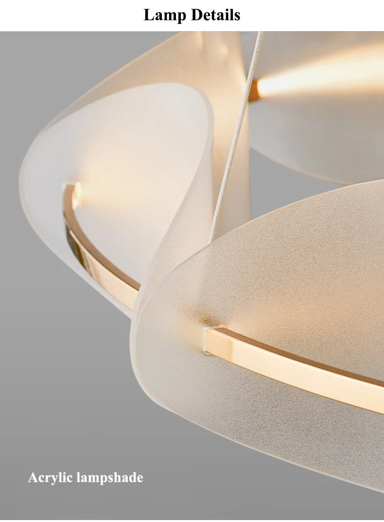 Modern leaf chandelier luxury designer Acrylic ring light Dining Room Home Bedroom Kitchen Hanging Lights Decor sofa living room