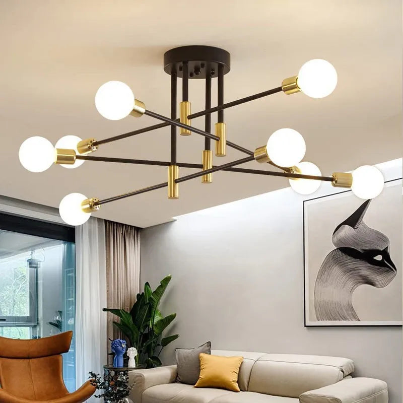 Chandeliers Retro Lighting Fixture Decoration Light Lustre Hanging Lamps Pendant Ceiling Led Chandelier Lamp Dinning Room Luxury