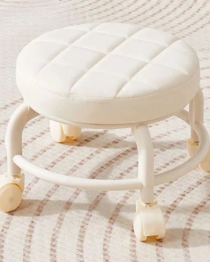 Pulley, Low Stool, Universal Wheel, Small Stool, Seat with Wheels, CHILDREN'S Multi-functional Shoe Changing Stool, round Stool