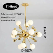 Modern Global Led Chandelier Kitchen Restaurant Living Room Pendant Lamp Organic Glass Acrylic Artificial Satellite Decor Lights