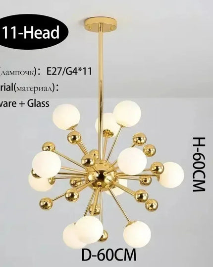 Modern Global Led Chandelier Kitchen Restaurant Living Room Pendant Lamp Organic Glass Acrylic Artificial Satellite Decor Lights