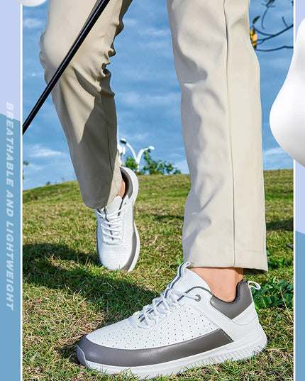 Men's Lightweight Golf Shoes-Breathable Sports Casual Shoes, Lace-Up Design, Non-Slip Rubber Sole-Universal in All Seasons