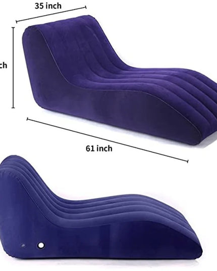 Portable S-shaped Love Position Labor-saving Sitting Inflatable Sofa Bed Yoga Chaise Lounge For Garden Bedroom Folding Furniture