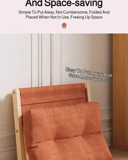 Solid Wood Shoe Changing Stool Footstool Sofa Rest Footstool, Folding Low Stool for The Entryway, Cotton-filled Cushion Stool