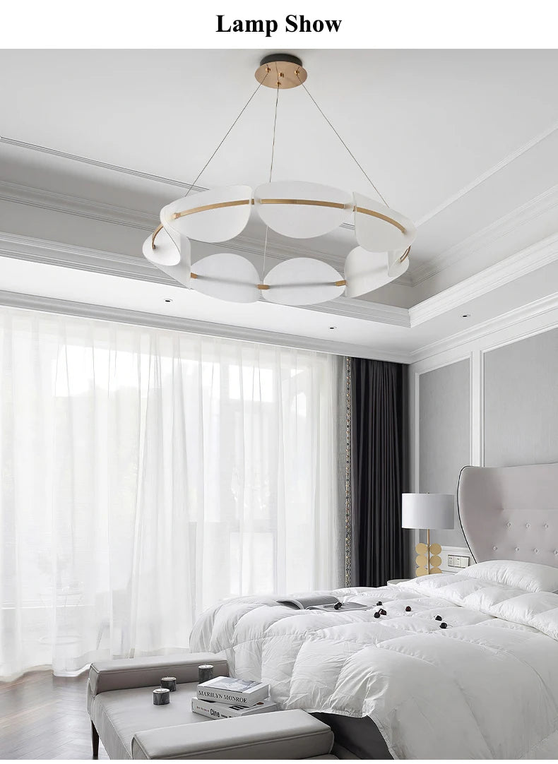 Modern leaf chandelier luxury designer Acrylic ring light Dining Room Home Bedroom Kitchen Hanging Lights Decor sofa living room