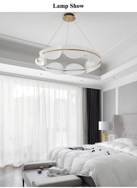 Modern leaf chandelier luxury designer Acrylic ring light Dining Room Home Bedroom Kitchen Hanging Lights Decor sofa living room