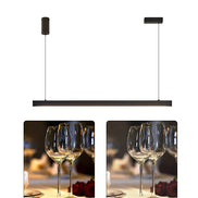 Modern LED linear chandelier for dining room office white bar pendant lights kitchen island lighting black minimalist lamp