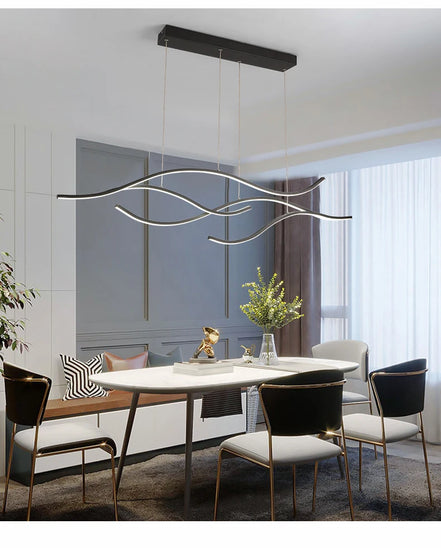 Modern Minimalist Led Chandelier Creative Personality Dining Room Bar Pendant Light Lighting Kitchen Hanging Lamp Lustre Fixture