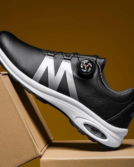 Golf Shoes Air Cushion Men Sports Running Driving Shoes Breathable Lightweight Comfortable Athletic Nonskid Rotating Sneakers