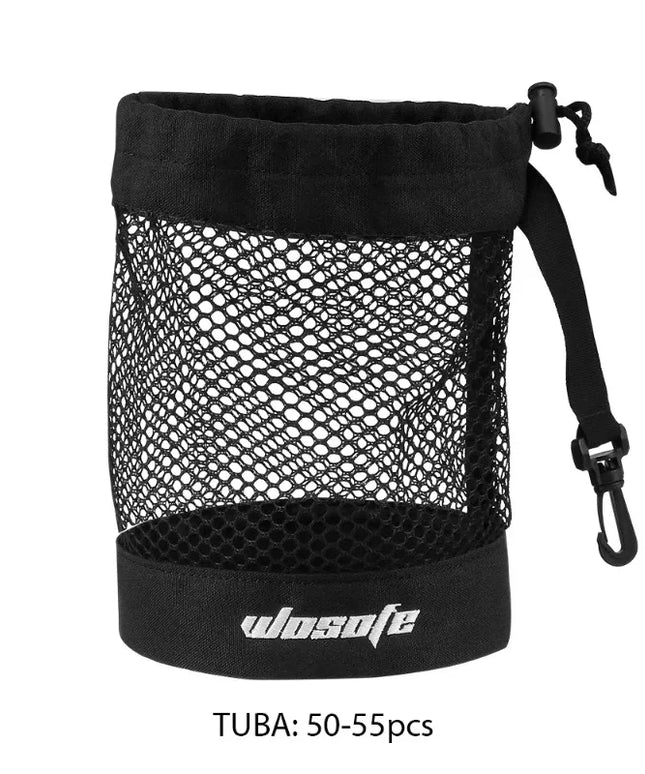 1pc  Black Golf Ball Pouch Bag, with High Quality Mesh Nylon and Hanging Plastic Clip,Convenient To Hang On Golf Bag